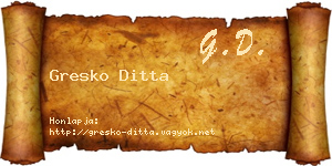 Gresko Ditta névjegykártya